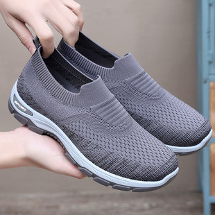 Cross-border New Men's Dad Casual Shoes 2025 Spring and Summer Middle-aged and Elderly Slip-on Lightweight Soft Bottom Breathable Mesh Shoes