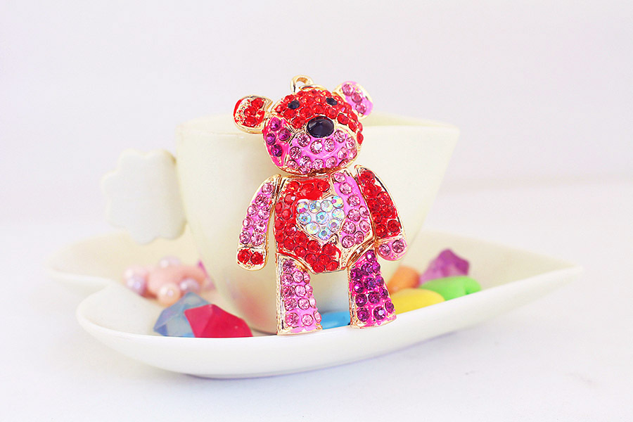 58g Weight Keychain Classification 1 Piece Quantity Housewarming, Graduation Occasion Zinc alloy Material Bear Pattern Unisex Gender Cute Style Cute Bear Zinc Alloy Unisex Keychain 9