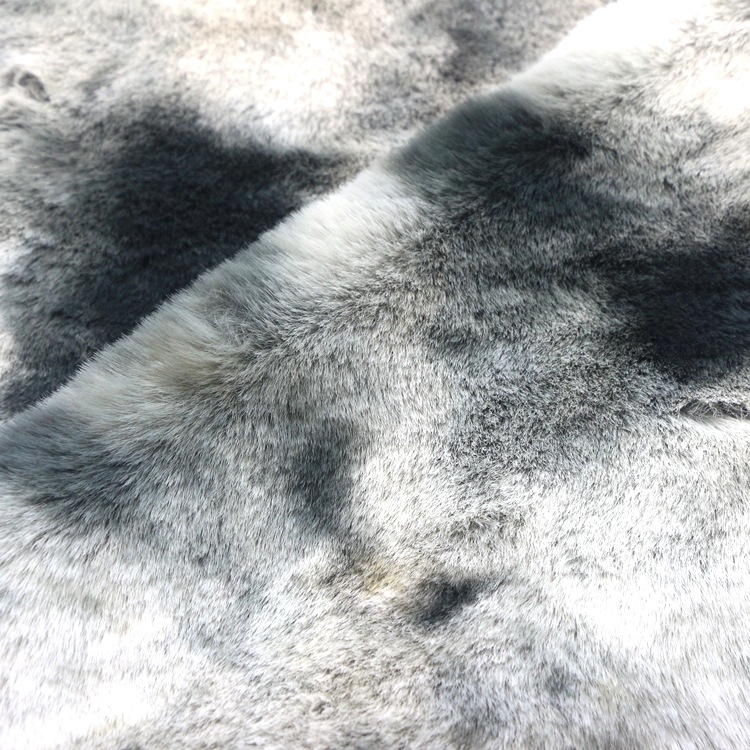 无光扎染兔毛绒PV绒布全涤仿毛皮长毛绒小兔毛绒布料服装家纺面料