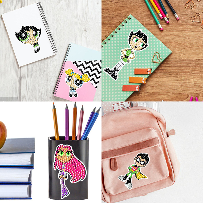 La superventas Flying Little Police Diamond Painting Pegatinas al azar Pegatinas de bricolaje Pegatinas de pared Pegatinas de diamantes hechas a mano para niños al por mayor