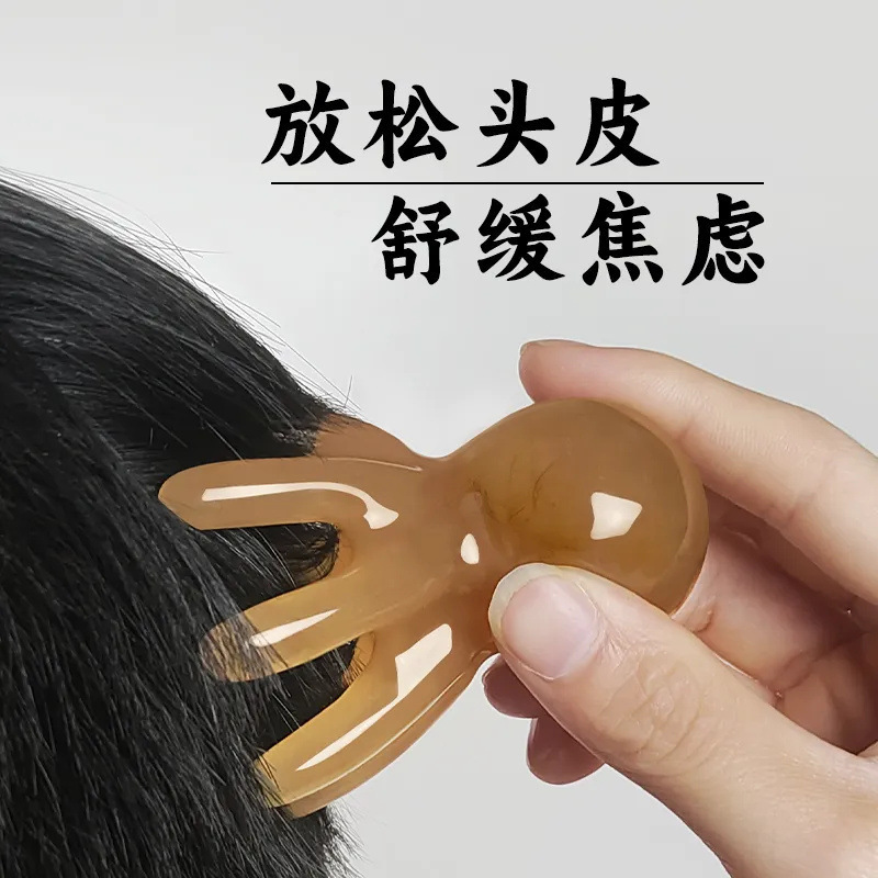 タコマッサージ櫛は頭の経絡を疎通させて全身の通用の八爪の魚の頭を治療して櫛を整えて頭皮のマッサージ器を緩めます。|undefined
