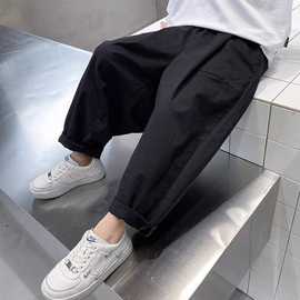 男童裤子棉秋装宽松百搭儿童马裤拼接设计感休闲裤女童