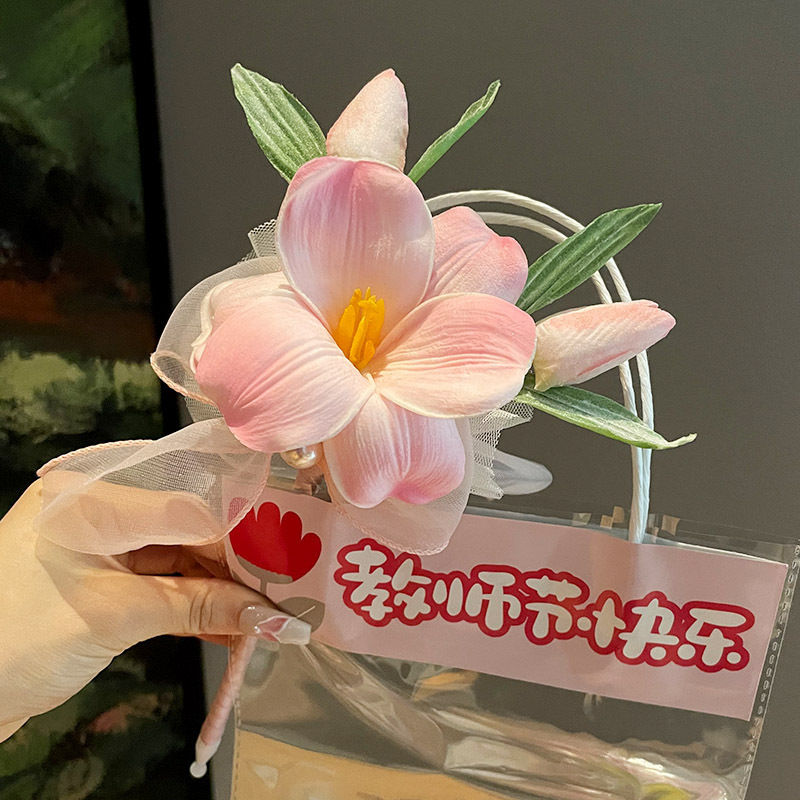 教师节送女老师实用礼物圆珠笔高档花束礼物高颜值玫瑰花签字笔|undefined