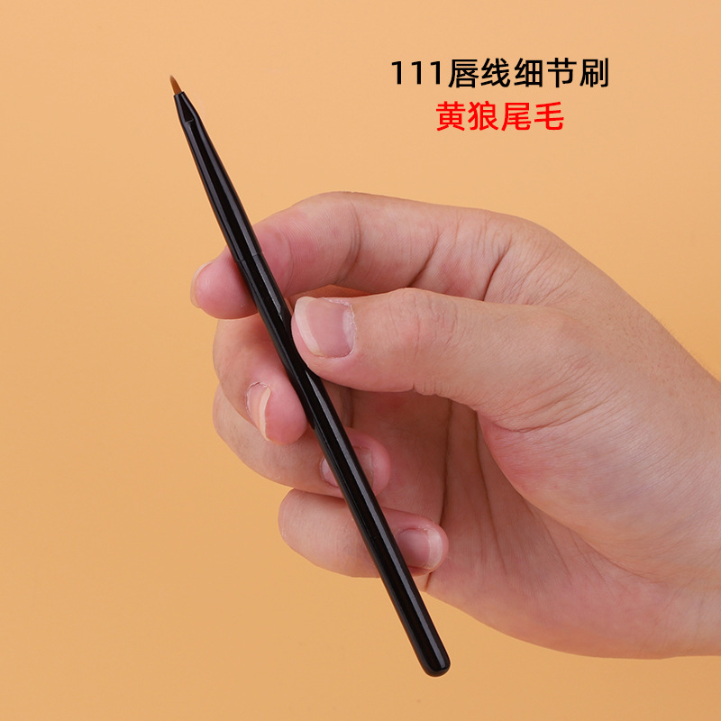 Hoja de pelo de cola de lobo amarillo cabeza plana cepillo delineador de ojos cepillo de cejas tamaño hoja mm grado sombra de ojos cepillo de maquillaje de pelo de animales cepillo