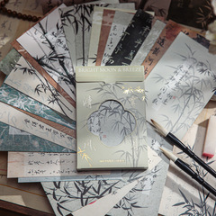 Paper Mr. Boxed Postcards with "Clear Moon and Gentle Breeze" Series, Ancient Style Calligraphy Festive Greeting Cards, 30 Pieces Included