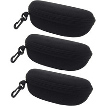 L 51941 Zipper Box Sunglasses Case EVA Black Hook Storage ��