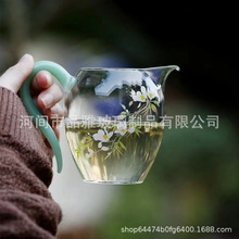 天青玉高硼硅玻璃公道杯家用加厚耐热茶海分茶器匀杯日式功夫茶具