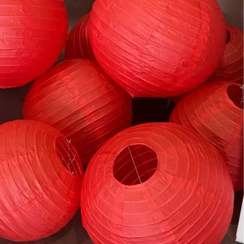 Cross-Border Paper Lanterns, Handheld Lanterns, Hanging Colorful Paper Lights, Birthday Party Decoration Props, Spring Festival Blessing Characters