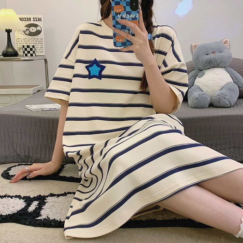 Camisón para Mujer, Verano, Algodón Puro, Manga Corta, Maternidad, Sexy, Verano 2025, Nuevo, Talla Grande, Pijama Dulce para Mujer, Estilo Veraniego