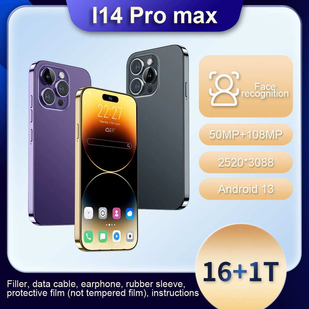 Смартфон i14ProMax 4G, 16+1Т, 7.3-дюймовый крупный экран, датчик отпечатка