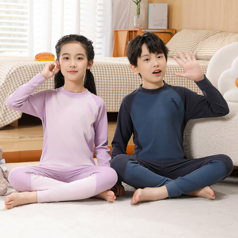 Teenager Antibacterial Thermal Underwear Set, DeRong Children's Autumn Clothes and Pants, Pajamas for Older Children and Elementary School Students, Girls' Homewear Teenager Antibacterial Thermal Underwear Set, DeRong Children's Autumn Clothes and Pants, Pajamas for Older Children and Elementary School Students, Girls' Homewear