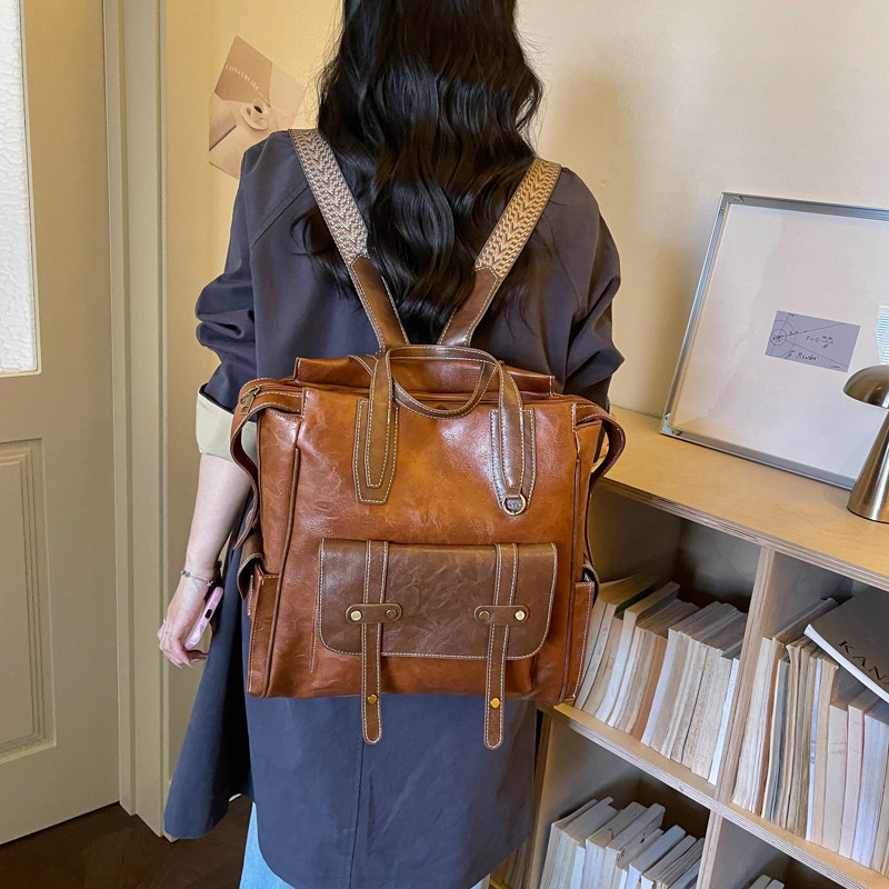 2026 verano nuevo bolso de mujer de gran capacidad bolso universitario de mujer mochila retro mochila de viaje universal