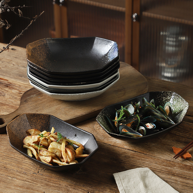 日本式陶磁器食器創意個性家庭料理皿レストランホテル業務用深皿サラダ皿卸売り|undefined