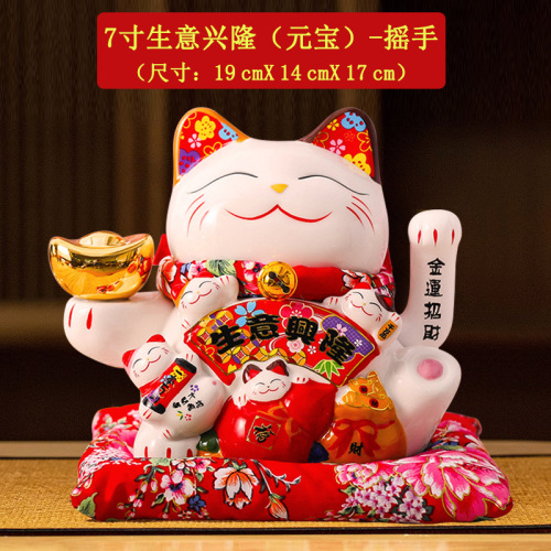 Wholesale waving hand lucky cat ornaments electric fortune cat large shop cashier home opening gift automatic