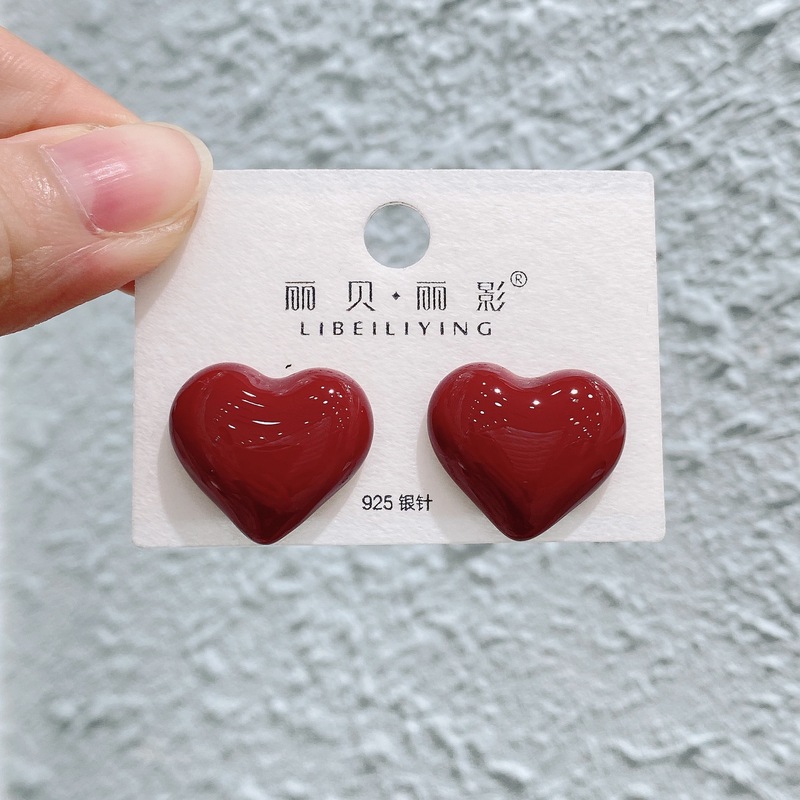 丽银/丽贝丽影红色系列耳饰复古时尚百搭氛围感滴油轻奢耳环预售|undefined
