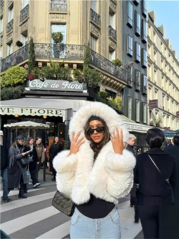Amazon Aliexpress European and American Cross-Border Export Artificial Fur Short Hooded Jacket Women's Teddy Fur Jacket