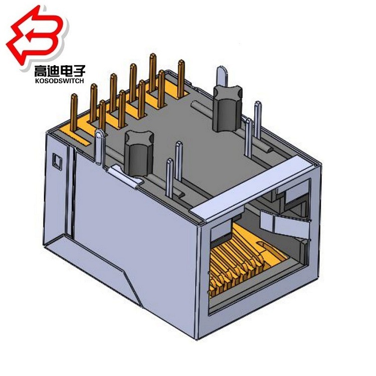 小体积网络RJ45母座  厂家批发RJ45接口90度   交换机RJ45插座