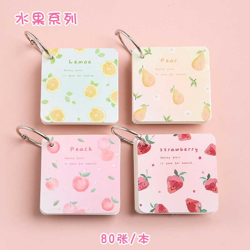 Anillo de hierro pequeño cuaderno pequeño tamaño portátil libro de bolsillo en blanco tarjeta de memoria cuaderno de dibujos animados lindo para estudiantes