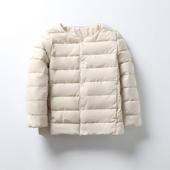 Winter children's down jacket warm inner liner for boys and girls, babies, innerwear round neck top for middle children, white duck down sweater