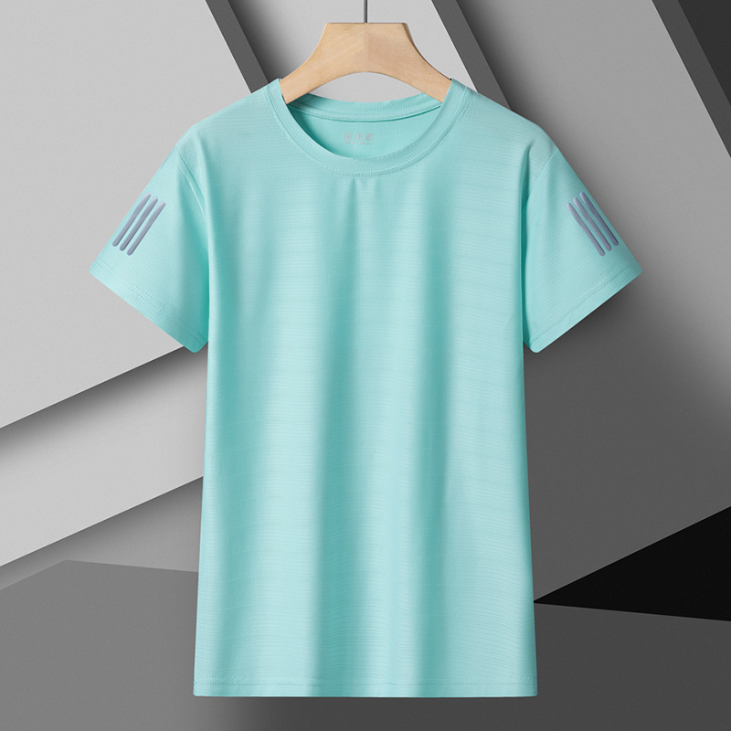 Ropa de secado rápido para hombres de manga corta de seda de hielo de verano extra grande, deportes y ocio, ropa de secado rápido para exteriores de gran tamaño transpirable, media manga para hombres image 18