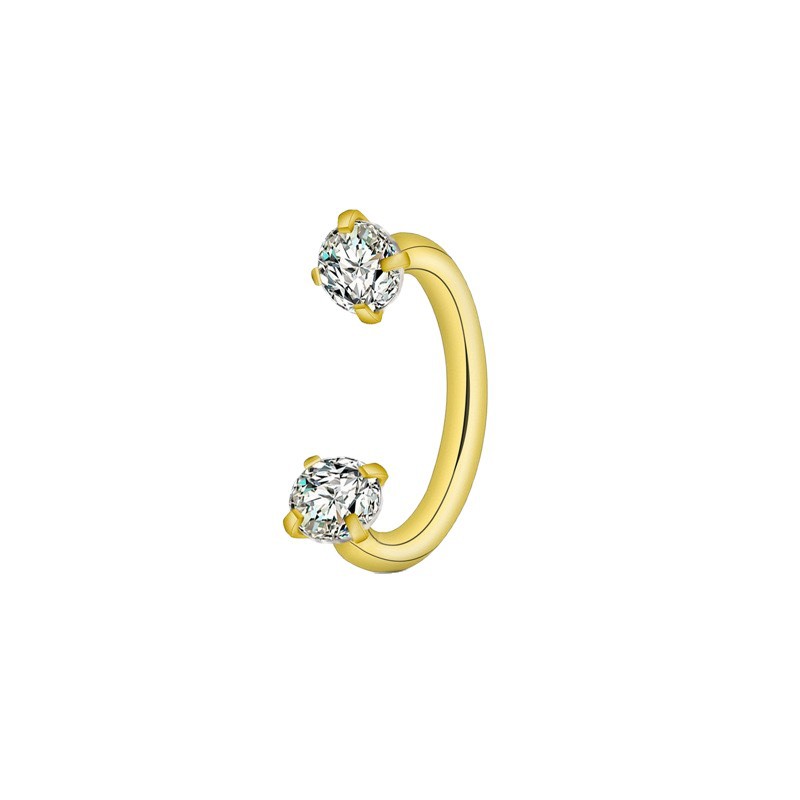 European And American Cross-Border Personality Stainless Steel Horseshoe Ring Body Piercing U-Shaped Double-Headed_voghion.com