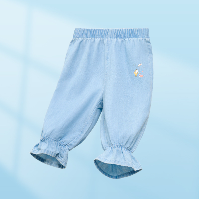 Pantalones para bebés primavera / otoño / verano para niños algodón abierto para niñas pantalones de verano delgados para niños jeans para bebés image 9