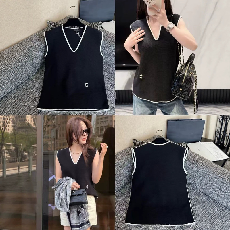 High-end Nanyou brand new 2026 early autumn sleeveless V-neck knitted vest, soft and skin-friendly, stylish top for women High-end Nanyou brand new 2026 early autumn sleeveless V-neck knitted vest, soft and skin-friendly, stylish top for women