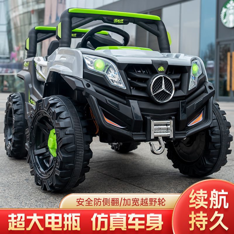 In-Stock Large Children's Electric Car, Four-Wheel Off-Road Vehicle, Remote-Controlled Toy Car for Kids, Can Seat a Child, Baby Swing Car