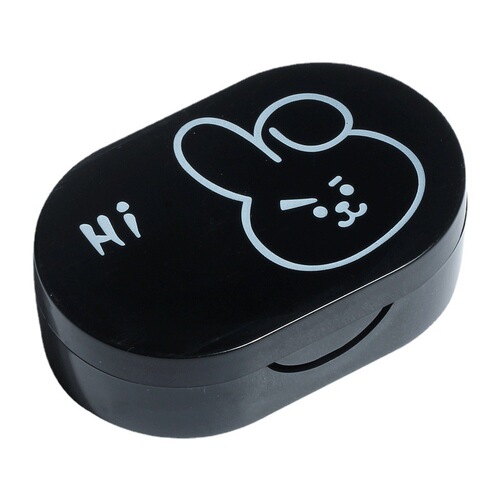 Creative cartoon contact lens case with mirror tweezers, press-printed logo companion box, double storage contact lens box