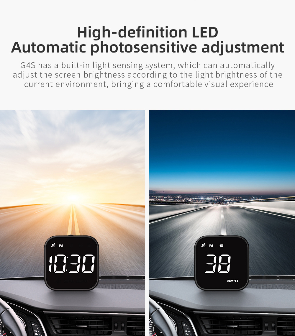 Cross-border car HUD head-up display, universal for cars, GPS speed and mileage display, high-definition compass, over-speed alarm