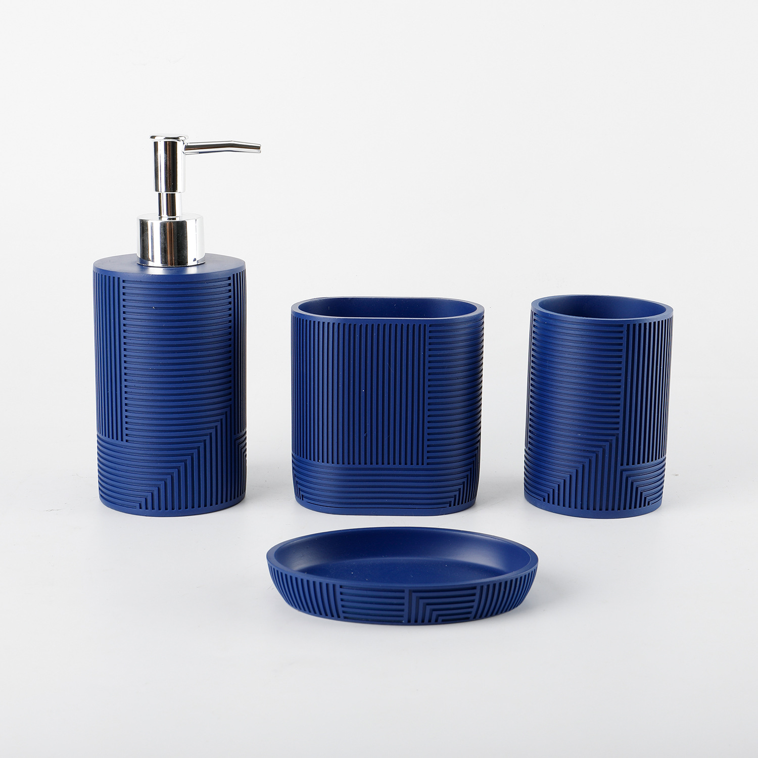 Venta caliente transfronteriza Juego de baño de resina para el hogar nórdico Botella de desinfectante de manos con patrón de mármol Juego de lavado de baño de cuatro piezas