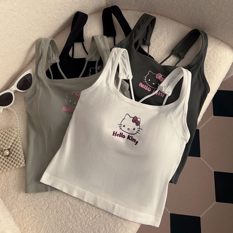 New Printed Versatile Camisole Underwear for Women with Breast Pads, Suitable for Wearing Inside or Outside, Slim Fit, Sexy and Pure Desire Style Top for Women New Printed Versatile Camisole Underwear for Women with Breast Pads, Suitable for Wearing Inside or Outside, Slim Fit, Sexy and Pure Desire Style Top for Women