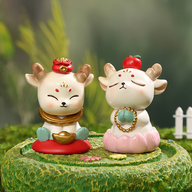 Chậu Cây Resin Tượng hươu hoạt hình mini resin, phụ kiện tiểu cảnh sân vườn, trang trí bàn và khu vườn (RG-210)