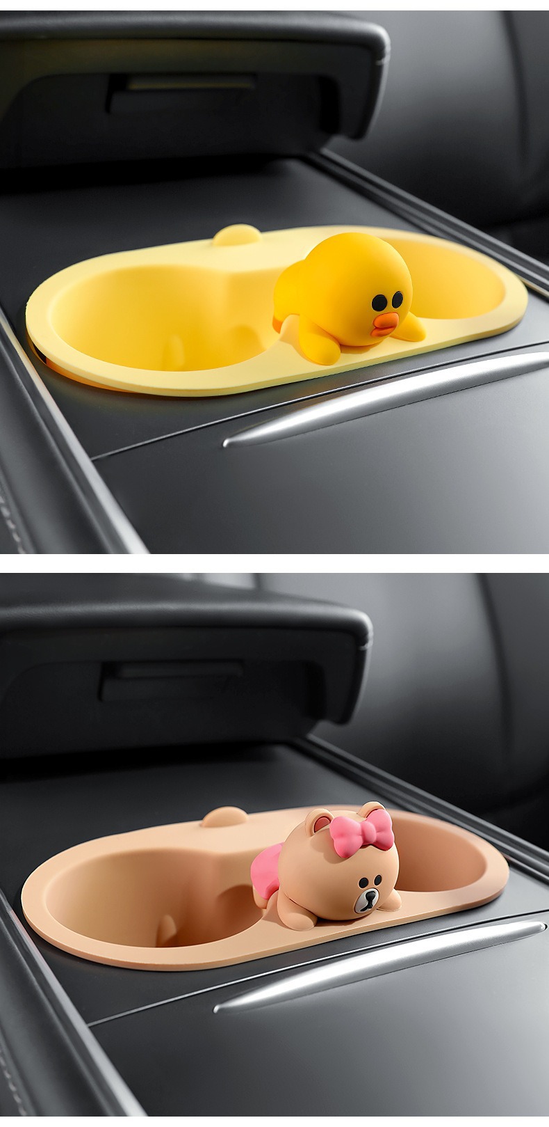 Car Water Cup Holder Suitable for Tesla Model 3/Y Accessories, Car Center Console Water Cup Mat Fixed Limiter
