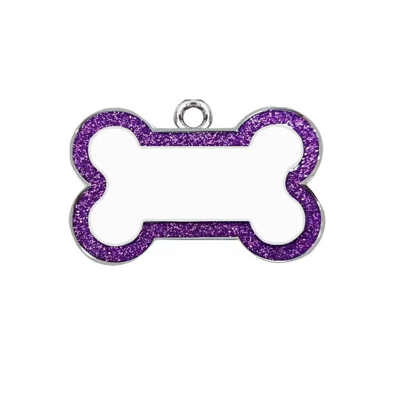 Amazon perro anti-perdida tarjeta de perro es tarjeta de identificación de hueso borde polvo brillante mascota collar de gato para perder la lista