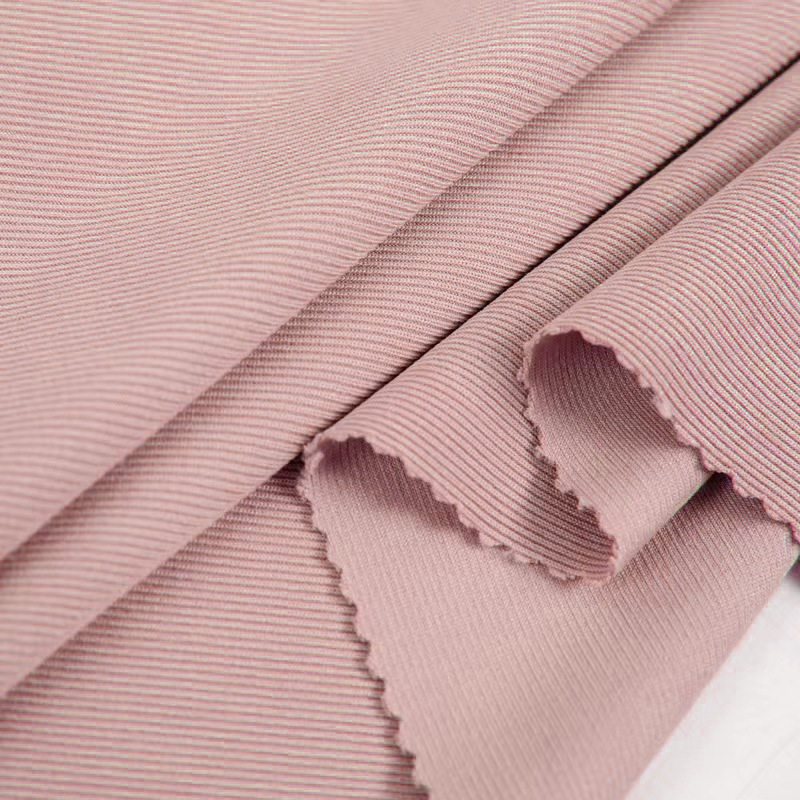米线条面料 230g-250g弹力小坑条罗纹布 春夏阔腿裤打底针织面料