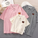 Футболка polo, цветная летняя футболка с коротким рукавом для отдыха, семейный стиль, с медвежатами