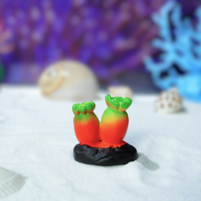 Escenografía de pecera Simulación de micro-paisaje de coral Decoración pequeña mesa de arena de micro-paisaje Accesorios de tiro Estrella de mar Algas de mar Decoración de bricolaje