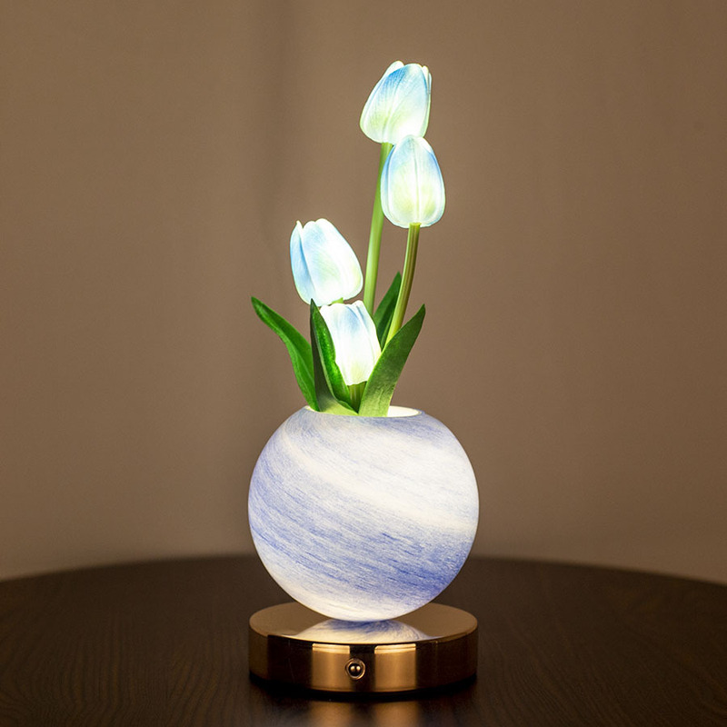 Cross-border New Tulip Nightlight Couple Gifts Dream Planet Table Lamp Ornaments Bedroom Bedside Atmosphere Lamp Cross-border New Tulip Nightlight Couple Gifts Dream Planet Table Lamp Ornaments Bedroom Bedside Atmosphere Lamp