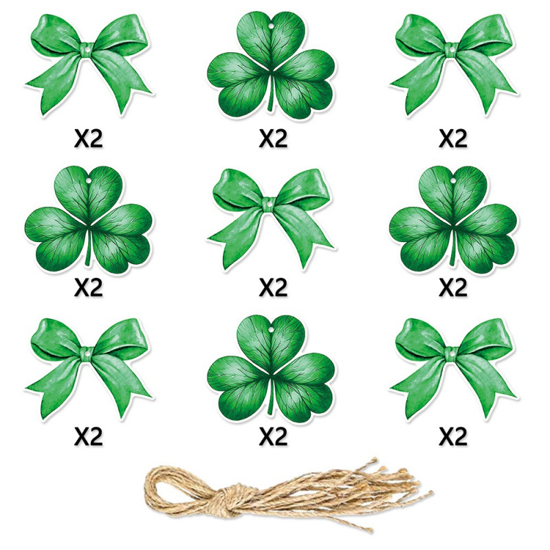 Día de San Patricio transfronterizo trébol arco colgante etiqueta de regalo de vacaciones irlandesas colgante