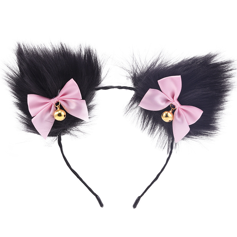 Amazon transfronteriza orejas de gato campana diadema Cos gato Niña Accesorios para el cabello accesorios de Navidad de Halloween tocado Accesorios