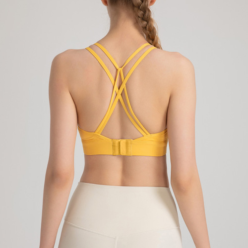 Yuejia casual fitness clothing top fixed bra suspender sports bra female beauty back lulu yoga vest bra