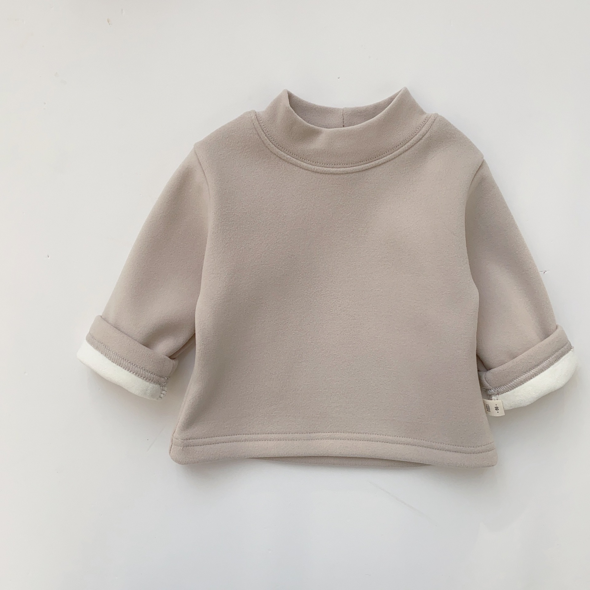 Camisa de fondo forrada de lana para niños de invierno para niños ropa infantil de estilo coreano suéter engrosado niños y niñas de manga larga superior caliente