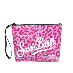 SAINT BARTH秋冬新作ハンドバッグ女性Clutch Bagヒョウ柄の赤いキャンバスのダイビングのハンドバッグ