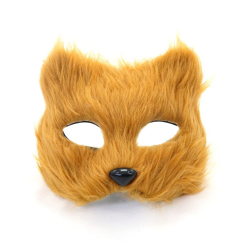 Ventas transfronterizas máscaras de zorro de pelo largo Halloween cos máscaras de cara de gato máscaras de cara de fiesta de baile