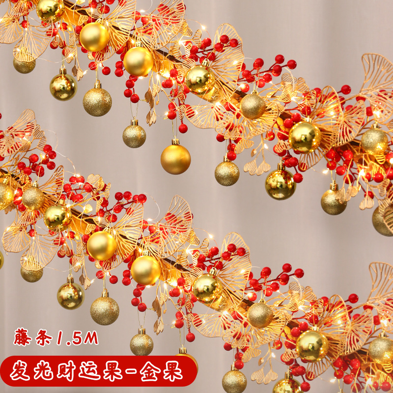 2024 decoración de Año Nuevo Festival de Primavera ambiente fu carácter colgante ratán Año Nuevo puerta colgante escalera barandilla diseño suministros