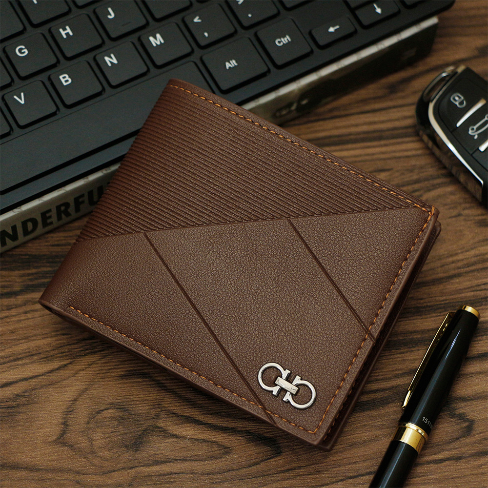 Nuevo tipo de cartera de hombre cartera corta de moda para hombres jóvenes delgada multi-tarjeta de gran capacidad cartera de negocios suave horizontal