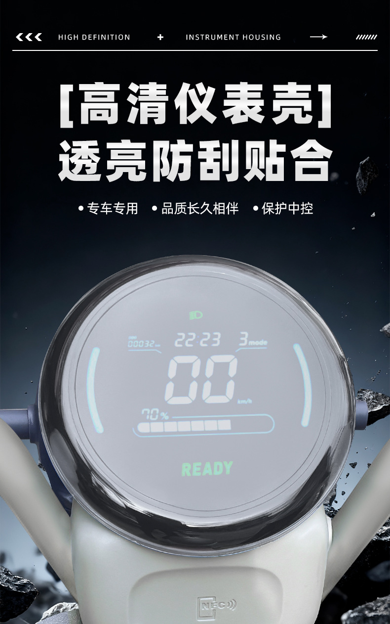 Suitable for No.9 Qz1/Qz1 Mix Electric Vehicle Waterproof Instrument Case Central Control Screen Protective Film Modification Accessories