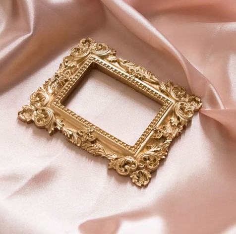 INS oro mini foto marco decoración uñas joyería pendientes foto apoyos decoración fotografía Fondo paño