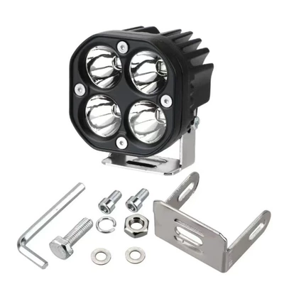 Tcyato 3inch Four-Leaf Clover Thick Motorcycle headlights, headlights - white-light-black-bracket